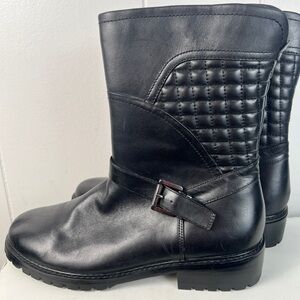 Blondo leather quilted look moto boots with Aqua Protect Size 10M NWOT